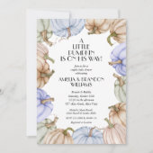 ブルーパンプキンズボーイベビーシャワー 招待状 (正面)