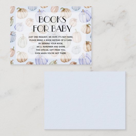 ブルーパンプキンズボーイベビーブックリクエスト エンクロージャーカード (正面/裏面)