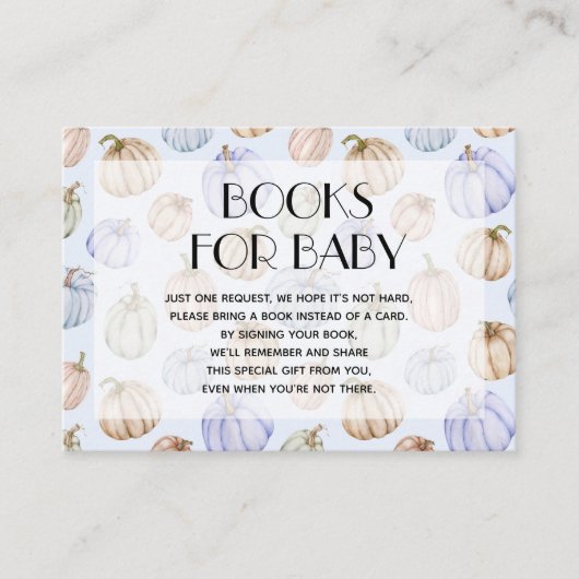 ブルーパンプキンズボーイベビーブックリクエスト エンクロージャーカード (正面)