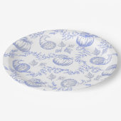 ブルーパンプキントイレラウンドプレート ペーパープレート (アングル)