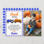 ブルーパンプキントラクターサンキューカード サンキューカード (正面/裏面)