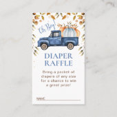 ブルーパンプキントラックの葉おむつラッフルインサート 名刺 (正面)