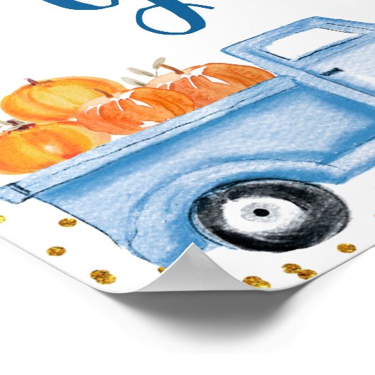 ブルーパンプキントラックカードとギフトサイネージポスター ポスター (角)