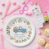ブルーパンプキントラックベビーシャワーパーティー紙プレート ペーパープレート (パーティー)