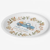 ブルーパンプキントラックベビーシャワーパーティー紙プレート ペーパープレート (アングル)