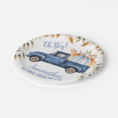 ブルーパンプキントラックベビーシャワー紙 ペーパープレート (アングル)