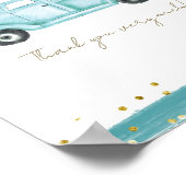 ブルーパンプキントラックモダン秋ベビーシャワーギフト ポスター (角)