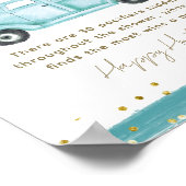 ブルーパンプキントラックモダン秋ベビーシャワーゲーム ポスター (角)