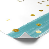 ブルーパンプキントラックモダン秋ベビーシャワー ポスター (角)