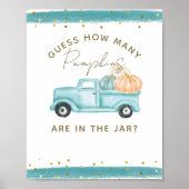 ブルーパンプキントラック推測パンプキンベビーシャワーゲーム ポスター (正面)