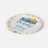 ブルーパンプキントラック紅葉ベビーシャワー ペーパープレート (アングル)