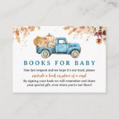 ブルーパンプキントラック赤ちゃんシャワー秋本ベビー エンクロージャーカード (正面)