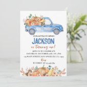 ブルーパンプキントラック1つ目の誕生日 招待状 (スタンド正面)