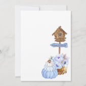 ブルーパンプキンパッチバードハウスボーイベビーシャワー 招待状 (裏面)