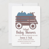 ブルーパンプキンパッチ仮想ベビーシャワー 招待状 (正面)