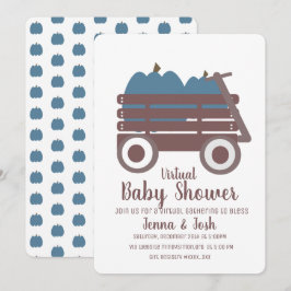 ブルーパンプキンパッチ仮想ベビーシャワー 招待状