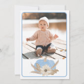 ブルーパンプキンファースト誕生日フォト招待状 招待状 (裏面)