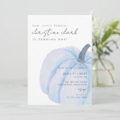 ブルーパンプキンファースト誕生日ボーイ 招待状 (スタンド正面)