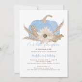 ブルーパンプキンファースト誕生日招待状 招待状 (正面)