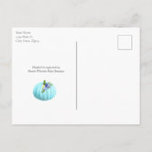 ブルーパンプキンベビーシャワーフローラ招待状 インビテーションポストカード (裏面)