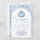 ブルーパンプキンベビーシャワー招待状 | 秋テーマ 招待状 (正面)