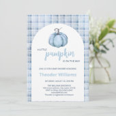 ブルーパンプキンベビーシャワー招待状 | 秋テーマ 招待状 (スタンド正面)