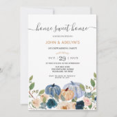 ブルーパンプキンホームスウィートホームハウスウォーミングパーティー 招待状 (正面)