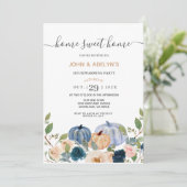 ブルーパンプキンホームスウィートホームハウスウォーミングパーティー 招待状 (スタンド正面)