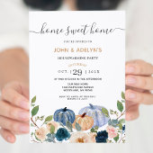 ブルーパンプキンホームスウィートホームハウスウォーミングパーティー 招待状