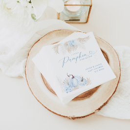 ブルーパンプキンボウボホフローラボーイベビーシャワー スタンダードカクテルナプキン