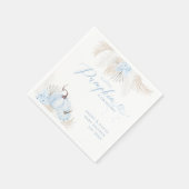 ブルーパンプキンボウボホフローラボーイベビーシャワー スタンダードカクテルナプキン (角)