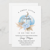 ブルーパンプキンボホフローラボーイズベビーシャワー 招待状 (正面/裏面)