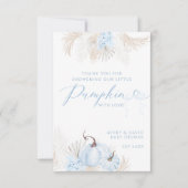 ブルーパンプキンボホフローラボーイベビーシャワー サンキューカード (正面)