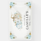 ブルーパンプキンボーイベビーシャワーパーティーバナー 横断幕 (縦)