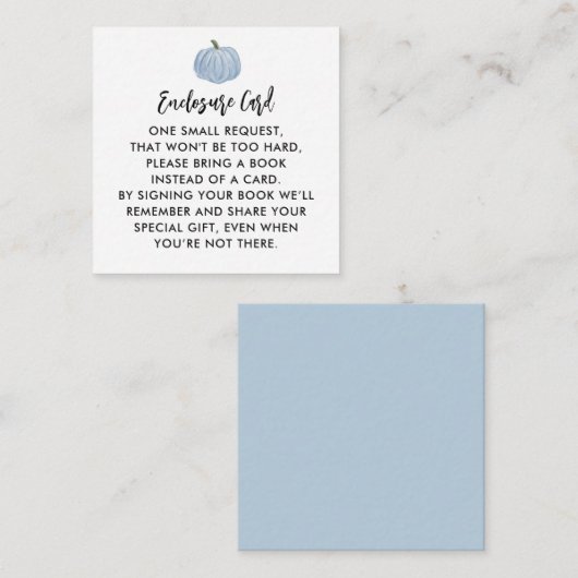 ブルーパンプキンボーイベビーシャワー エンクロージャーカード (正面/裏面)