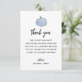 ブルーパンプキンボーイベビーシャワー サンキューカード (スタンド正面)