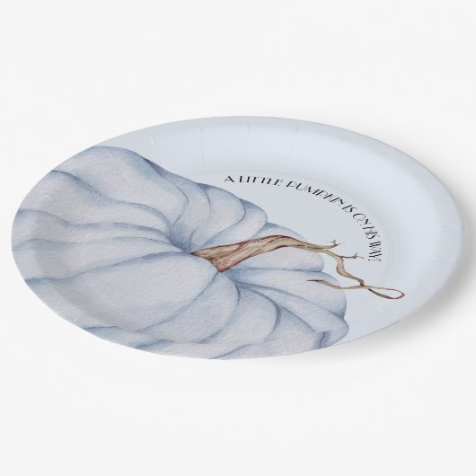 ブルーパンプキンボーイベビーシャワー ペーパープレート (アングル)