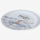 ブルーパンプキンボーイベビーシャワー ペーパープレート (アングル)