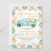 ブルーパンプキンボーイベビーシャワー 招待状 (正面)