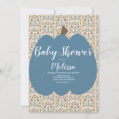 ブルーパンプキンボーイ秋ベビーシャワー 招待状 (正面)