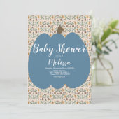 ブルーパンプキンボーイ秋ベビーシャワー 招待状 (スタンド正面)