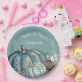 ブルーパンプキン男の赤ちゃん秋シャワー ペーパープレート (パーティー)