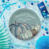 ブルーパンプキン秋パーティー感謝賛美 ペーパープレート (パーティー)