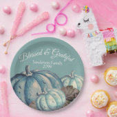 ブルーパンプキン秋パーティー感謝賛美 ペーパープレート (パーティー)