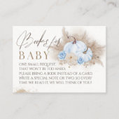 ブルーパンプキン秋フローラパンパスベビーシャワーブックス エンクロージャーカード (正面)