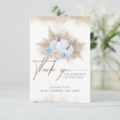 ブルーパンプキン秋フローラボホパンパスベビーシャワー サンキューカード (スタンド正面)