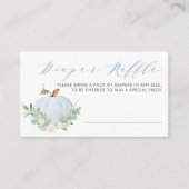 ブルーパンプキン秋ベビーシャワーおむつラッフルゲーム エンクロージャーカード (正面)