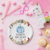 ブルーパンプキン秋ベビーシャワーナプキン ペーパープレート (パーティー)