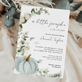 ブルーパンプキン秋ベビーシャワー 招待状