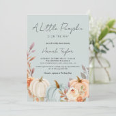 ブルーパンプキン秋ベビーシャワー 招待状 (スタンド正面)